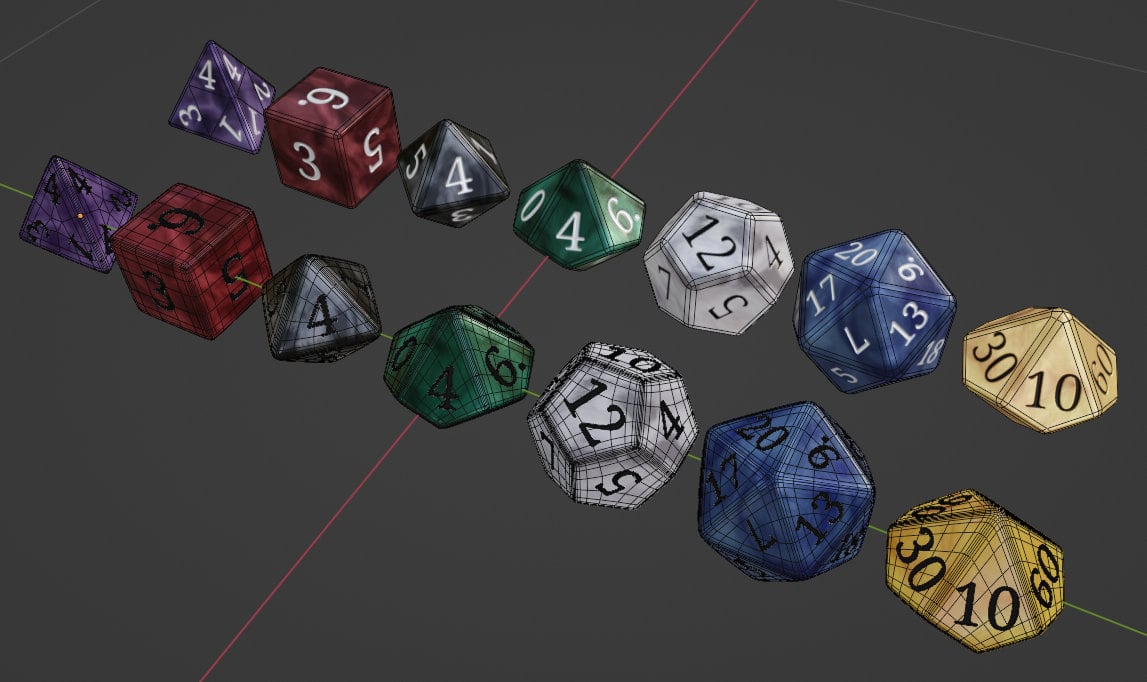 Dice models in Blender